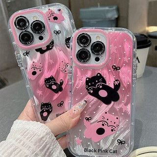DànhCho IPhone 17 16 15 14 13 12 11 ProMax XR XS Max 7 8 Plus Dễ thương đen mèo lông trường hợp điện thoại