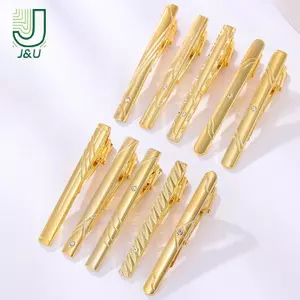 Kẹp cà vạt màu vàng kim loại - Phụ kiện veston sang trọng dành cho nam