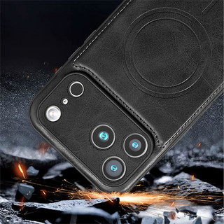 Ốp điện thoại di động kinh doanh từ tính da cổ điển thời trang cho iphone 17 16 15 14 13 12 Pro Max Cover