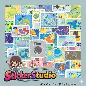 Set Sticker Đa dạng mẫu tem xinh xắn Chống Nước Dán Laptop Vali Mũ Bảo Hiểm Sổ Tay