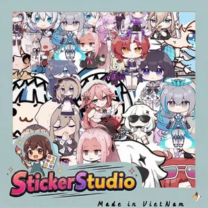 Set 100 Sticker Hoạt Hình Chibi nữ Dễ Thương Chống Nước Dán Laptop Vali Mũ Bảo Hiểm Sổ Tay