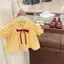 Maruko anh đào!Bộ đồ mùa hè cho bé gái Áo sơ mi trẻ em Quần short Denim hàng đầu Bộ đồ hai mảnh