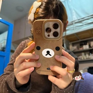 Ốp điện thoại hình gấu dễ thương phong cách Maillard cho OPPO Find X9 X8S X8 Pro Ultra Reno 15 14 13 11 9 6 Pro 5G Vỏ da lộn màu nâu đơn giản Vỏ mềm chống sốc