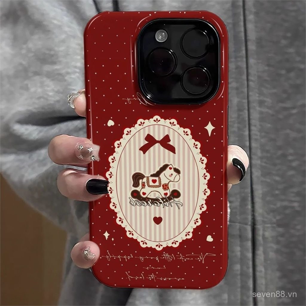 Ốp Điện Thoại Thích Hợp Cho iPhone 7 8 X XS XR XSMAX 11 12 13 14 15 16 17 Pro max Plus Air Polka Dot Pony Vỏ Bảo Vệ Chống Sốc Hai Trong Một Bao Gồm Tất Cả 4JQL