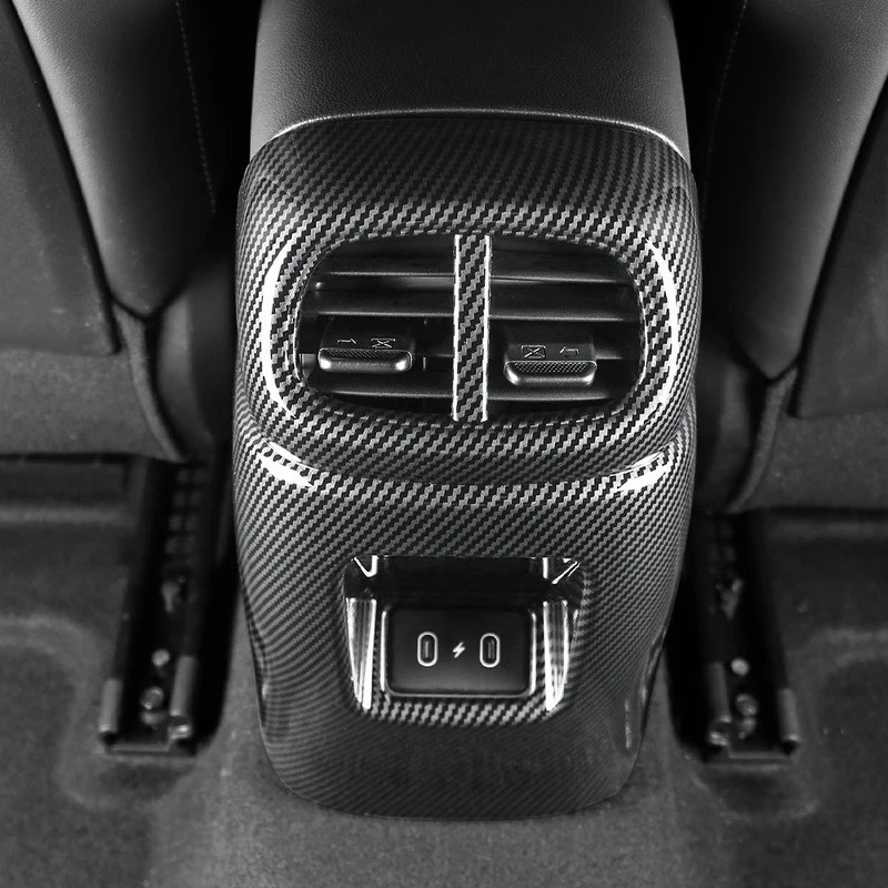 Dành Cho Xe Hyundai Elantra CN7 N Line / CN7 Phụ Kiện Xe Hơi Nội Thất Sợi Carbon ABS Ghế Sau AC Lỗ Thông Hơi Khung Cửa Thoát Khí Bao Viền