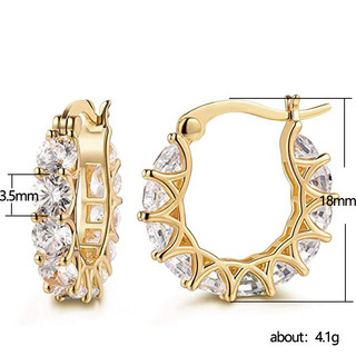 Vòng bông tai bạc sterling S925 zircon, trang sức thời trang đơn giản cho nữ