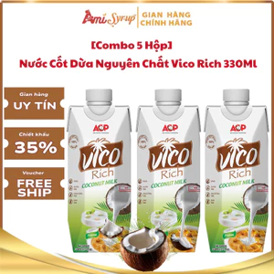 Nước Cốt Dừa Nguyên Chất Vico Rich 330Ml, Hương Vị Thơm Ngon Đậm Đà Béo Ngậy