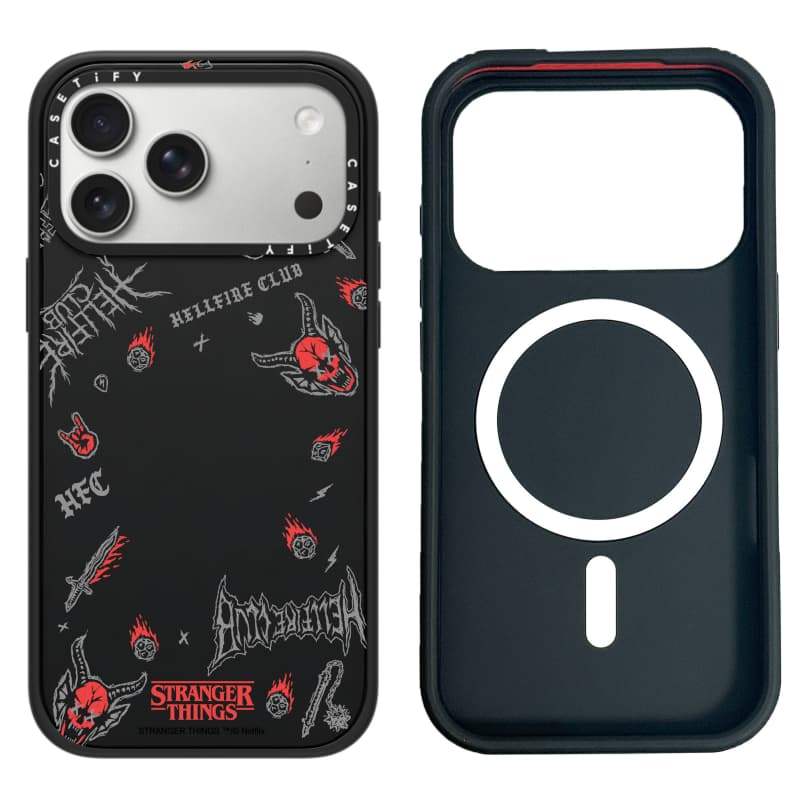 CASECASE X Stranger Things Miếng Dán Ốp Lưng Máy Ảnh Trắng Vòng Phiên Bản Mờ Đen Cứng Hút Từ Tính Tác Động Dành Cho Apple IPhone 13 14 15 16 17 Pro Max Air Plus Có Hộp