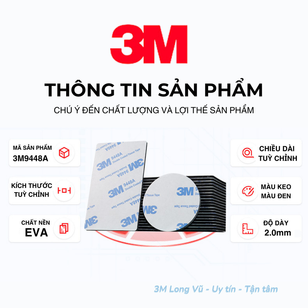 Băng keo 2 mặt siêu dính 3M dán móc treo chuyên dụng - COMBO 10 Miếng