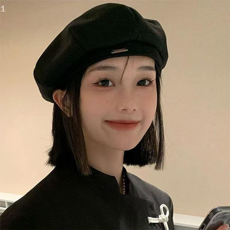 Mũ nồi Nữ Màu Trơn Mũ Lưỡi Trai Họa Sĩ nữ thanh lịch Mũ Lưỡi Trai Mũ nón hình bát giác retro thời trang Hàn Quốc