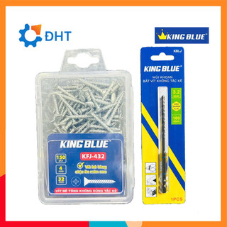 Combo Mũi Khoan KingBlue Không Tắc Kê KBLJ + 1 Hộp Vít bê tông KFJ bền hạn chế ăn mòn rỉ sét