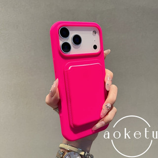 Hộp đựng thẻ từ chất lỏng tích hợp vỏ điện thoại Apple 17 Promax, nút máy ảnh 16 / 15 / 14 / 13 / 12, silicon mềm màu trơn đơn giản bao gồm tất cả vỏ chống rơi