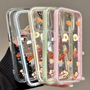 Ốp điện thoại mềm hình trứng chiên hoạt hình cho iPhone 17 16 15 14 13 12 11 Pro Max
