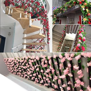 Hoa hồng giả dây leo cao cấp trang trí phòng khách - Hồng leo giả đẹp decor tường nhà, quán cafe rực rỡ sắc xuân dịp tết