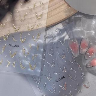 Miếng dán móng 5D dập nổi chất lỏng kim loại phong cách Pháp, decal trang trí, dụng cụ làm móng cho tiệm