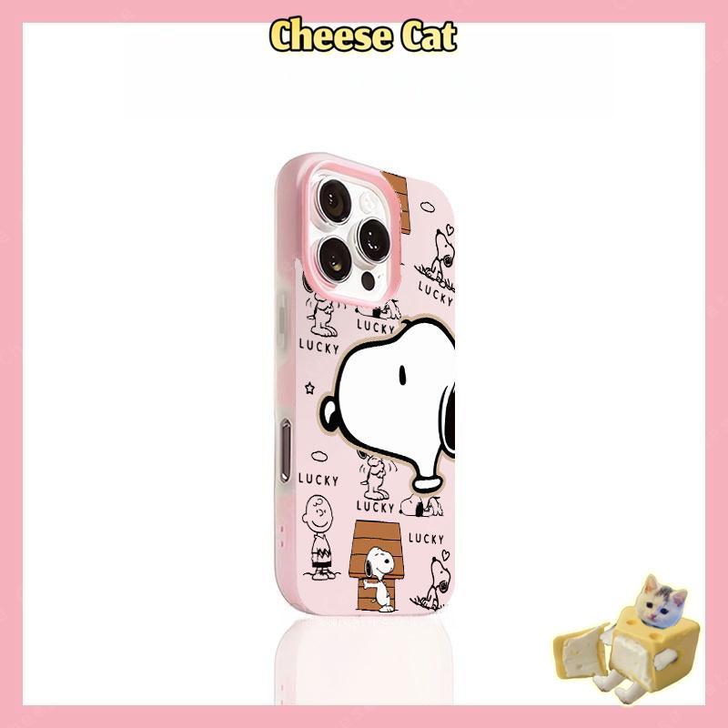 Màu trắng may mắn Chó Vỏ điện thoại dành cho iPhone 17 16 15 14 13 12 11 Pro Max XR Xs Max Vỏ iPhone màu trắng