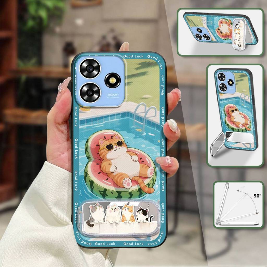 Ốp Điện Thoại Sang Trọng 3D Cho ZTE Blade A73 4G / V50 Smart / V50 Design 4G / Axon50Lite Gương Bền Túi Điện Thoại Ốp Lưng Mềm Bảo Vệ Miếng Dán Vải Thêu Silicon Bọc Toàn Bộ TPU