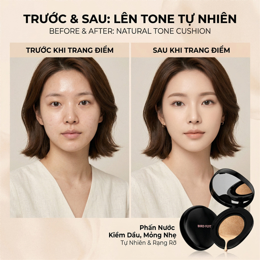 [FREESHIP] Phấn Nước Kiềm Dầu Cushion Mỏng Nhẹ Che Khuyết Điểm Lớp Nền Tự Nhiên Lâu Trôi 10g