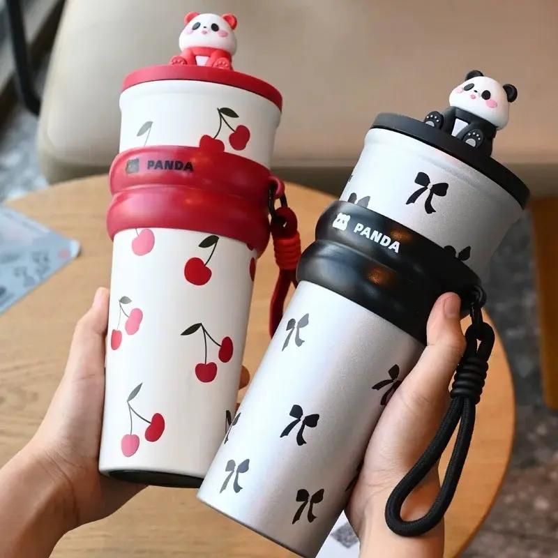 Bình Giữ Nhiệt Gấu Trúc PANDA  Inox 316 dung tích 700ml Có Ống Hút bình nước mẫu mới hè 2026