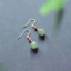 Bông tai ngắn hình hạt táo Sapphire phong cách Trung Quốc