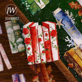 JIANWU Ánh Sáng Đọc Cột Sống Series Vintage Bướm Hoa Sách Phong Cảnh Chất Liệu Cắt Dán Sáng Tạo Tạp Chí Văn Phòng Phẩm