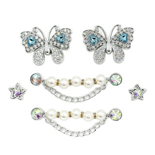 1 Bộ Dứa Dây Xích Giày Quyến Rũ Bộ Cho Tắc Bling Kim Cương Giả Hoa Sao Biển Giày Trang Trí Chân Phụ Kiện Giày Cho Nữ