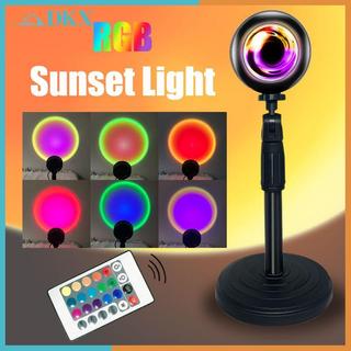Đèn ngủ máy chiếu DKX Led Sunset 16 màu thay đổi mặt trời cầu vồng Aura Led Khí quyển Đèn chiếu Baground Trang trí tường.