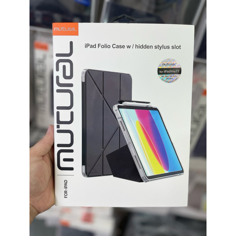 [Chính Hãng] Bao Da iPad Mutural Folio Gập Chữ Y - Lưng Trong Suốt, Có Khay Đút Bút, Tự Động Tắt Bật Cho Air Pro Gen