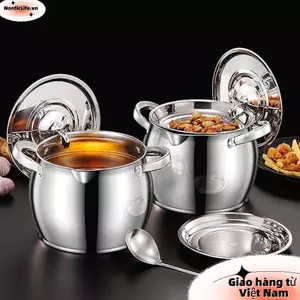 Nồi Lọc Dầu NORDICLIFE, Bình Lọc Dung Tích Lớn 1.2 / 3.2L, Hộp Đựng Mỡ Thép Không Gỉ Lard Lọc Nồi Dầu Nhà Bếp