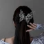 Kẹp Vuốt Tóc Lớn SMILE, Kẹp Tóc Bướm Thanh Lịch Vintage, Thiết Kế Chữ Thập Kim Loại Thời Trang Đen / Mảnh Hình Học Tóc Barrettes Nữ Phụ Kiện Tóc