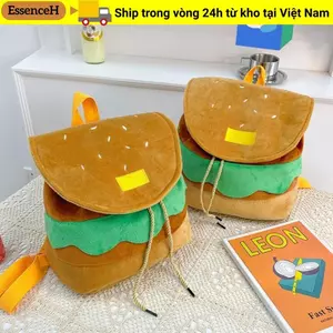 Ba lô Hamburger ESSENCEH, Túi đi học dây rút đa chức năng dung tích lớn, Ba lô Hamburger hoạt hình có thể điều chỉnh sáng tạo dành cho cha mẹ và con cái Trẻ em