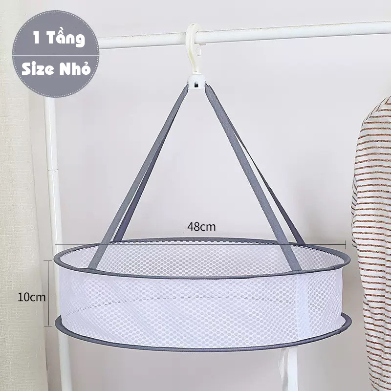 Lưới phơi quần áo gấp gọn đa năng, giá phơi đồ áo lót thoáng khí chống nhăn giữ dáng tiện lợi