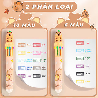 Bút Bi 10 Màu Gấu Trúc Dễ Thương – Bút Nhiều Màu Cute, Văn Phòng Phẩm Cho Học Sinh