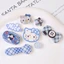 Set Charm Mèo Hello Kitty Xanh Caro – Dễ Thương Nhẹ Nhàng Phong Cách Hàn Trang Trí Dép Xinh Xắn