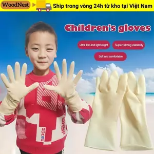 Găng tay làm việc trẻ em WOODNEST, chống thấm nước, cao su 26cm, bảo vệ chống mài mòn, dụng cụ giặt