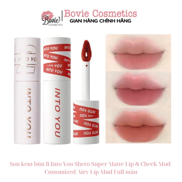[có hỏa tốc] Son kem bùn lì Into Shero Super Matte Lip & Cheek Mud/ Customized Airy Lip Mud Full màu