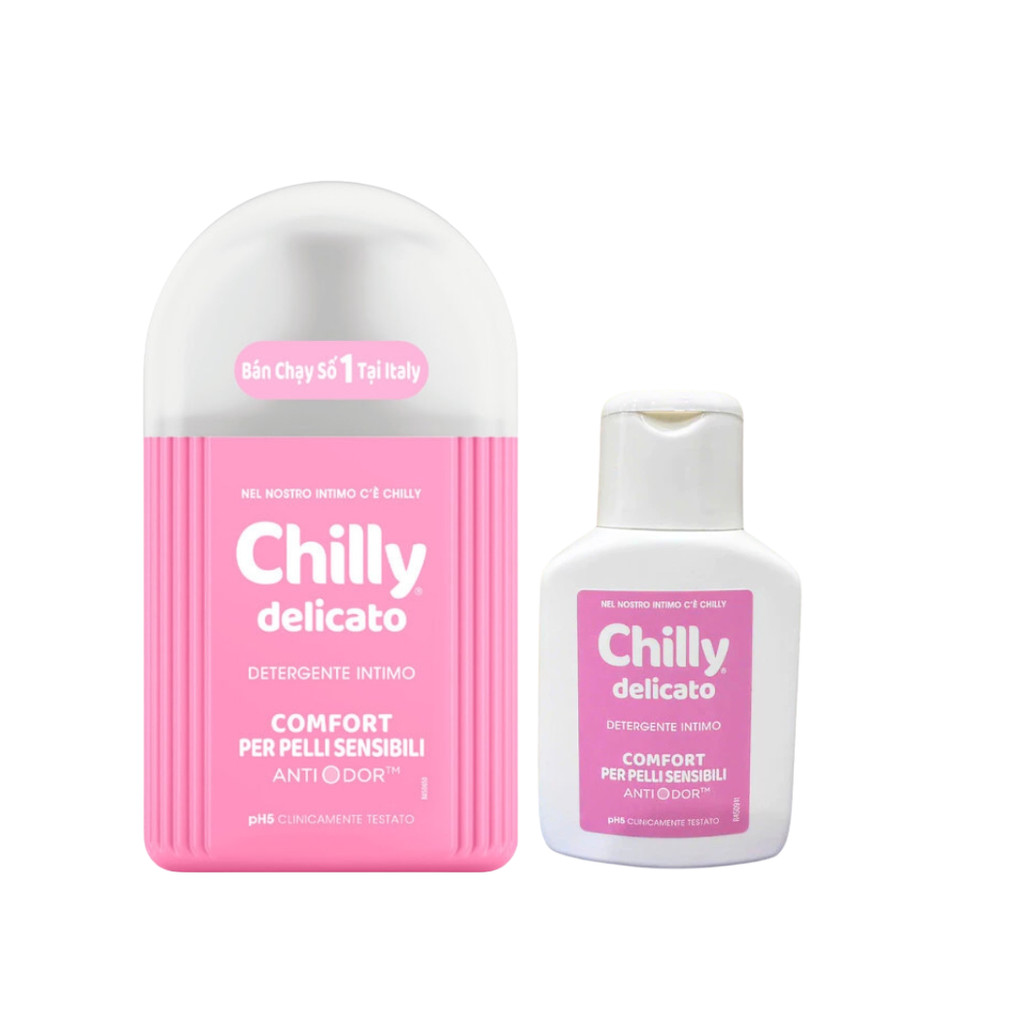 (SẠCH THƠM DÀI LÂU) Combo dung dịch vệ  Chilly Deli 200ml + Gel 50ml chăm sóc dịu êm, thơm mát cả ngày