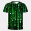 Áo cổ tròn tay ngắn Unisex in 3D lấp lánh màu vàng, phù hợp cho mùa hè