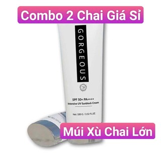 [Combo 2 tuýp] Kem Chống Nắng GORGEOUS MÚI XÙ Ban Ngày Tuýp Lớn 100g  77@