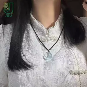 Mặt dây chuyền mặt trăng phong cách cổ tích dễ thương Dây chuyền xương đòn Nelace Thích hợp cho phụ nữ Trang sức Phụ kiện Quà tặng