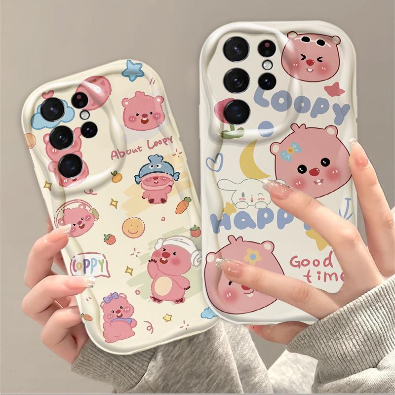 Thích Hợp Cho Samsung S20 S21 S22 S23 S24 S25 S26 + FE Plus Ultra 3D Bảo Vệ TPU Mềm Hoạt Hình Dễ Thương Loopy Vỏ Điện Thoại Chống Sốc