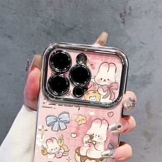 Dành Cho IPhone17 16 15 14 13 12 11 ProMaxXR XSMax 78Plus Phim hoạt hình dễ thương thỏ lớn cửa sổ điện thoại trường hợp