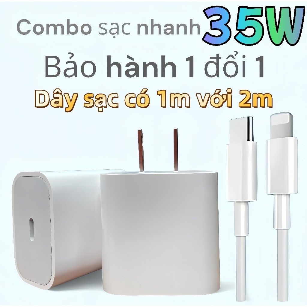 Bộ sạc nhanh PD 35W Dùng cho Điện thoại IP 17 16 15 14 13 12 11 Pro Max XS XR X 8 7, HB 1 Đổi mới 1