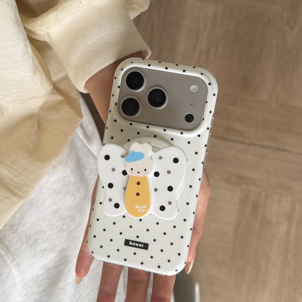 Ốp Lưng Cứng Tương Thích Với iPhone 13 14 14Pro 14ProMax 15 15Pro 15ProMax 16 16Pro 16ProMax 17 17Pro 17ProMax Vỏ Nam Châm Họa Tiết Điểm Sóng Trắng