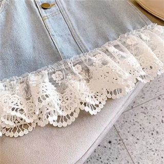 Chân váy jean bé gái – Viền ren xinh xắn, dáng ngắn dễ thương, mặc hè, phối đồ đẹp