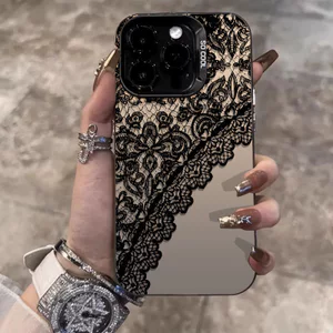 Ốp Điện Thoại Họa Tiết Màu Đen Thích Hợp Cho iPhone17promax Phong Cách Tối Thích Hợp Cho iphone16pro Phong Cách Mới 15 Ren 14 Niche 13 Cao Cấp Chống Sốc