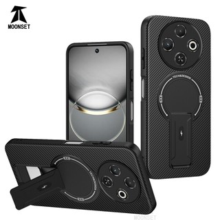 Dành Cho Tecno Spark 30C 4G Ốp điện thoại Carbon Tecture Cứng Cạnh Mềm Có Thể Gập Lại Đứng Chống Sốc Chống Rơi Mỏng Bao