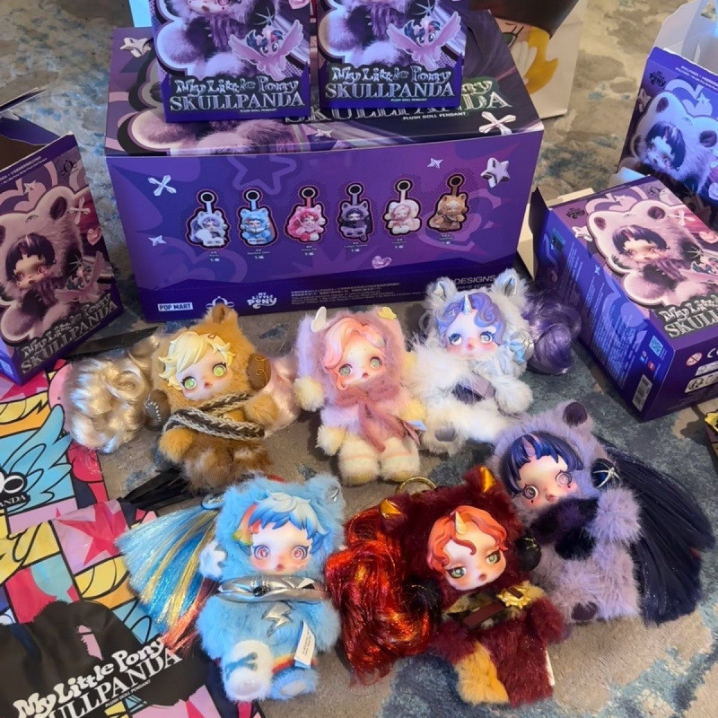 BH2 SKULLPANDA x My Little Pony Series Plushie Đồ chơi hợp thời trang dễ thương Vinyl Hộp mù sang trọng Túi búp bê Charm HB2