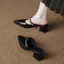 Giày Cao Gót Mũi Nhọn VN Vuông, Phong Cách Nữ, Phong Cách Chui Đầu, Size Lớn, Size 34-41