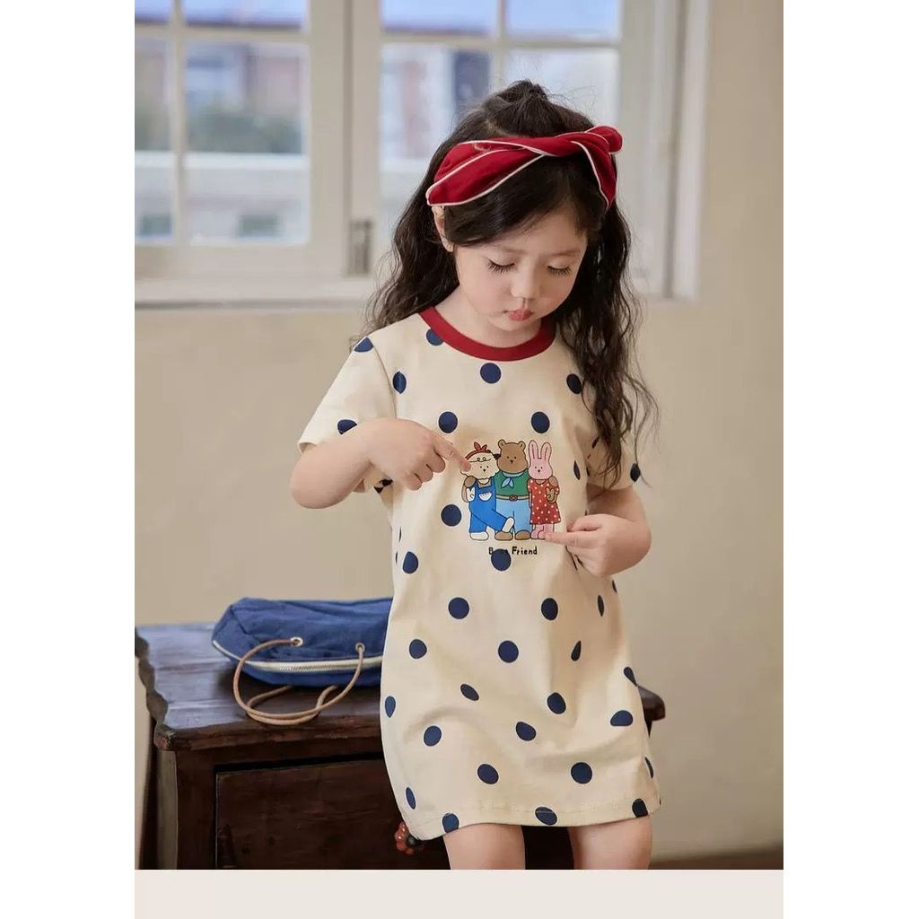 Đầm công chúa ngắn tay bé gái Váy thời trang mùa hè 80-150 Size HAIJ
